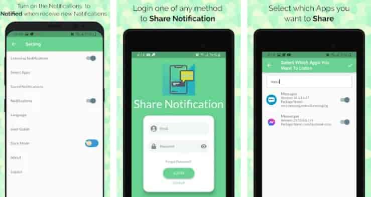 Share Notification and Monitor On Noti App